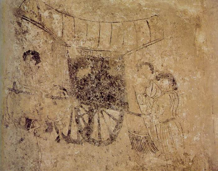 〔图三十〕胡人驭车图西安东郊唐墓出土