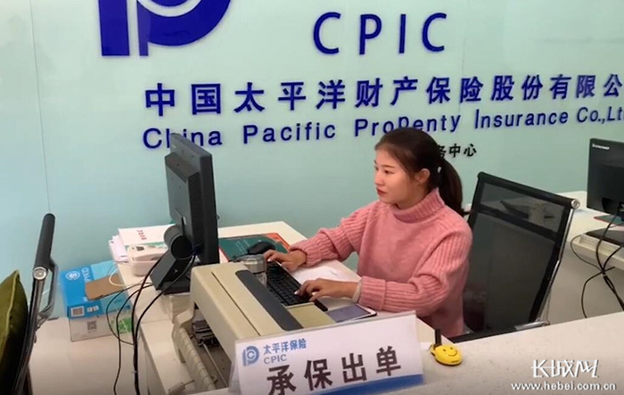 保险公司工作人员为群众办理防贫保险相关手续。长城网记者霍文龙 摄