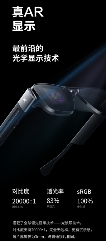 影目科技发布的首款AR眼镜 图源：影目科技