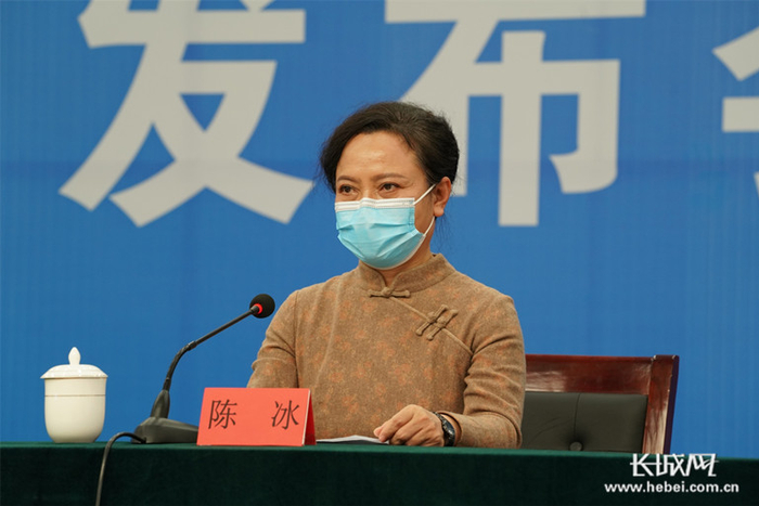 邢台市妇女联合会党组书记、主席陈冰介绍情况。长城网记者 郭硕 摄