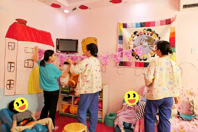 蝴蝶之家粉色的房间的生日布置。受访者供图