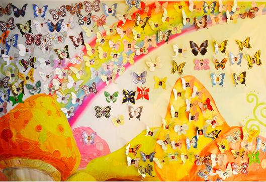 “蝴蝶之家”的蝴蝶墙。受访者供图