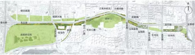 阜石路景观廊道绿化工程海淀段效果图。