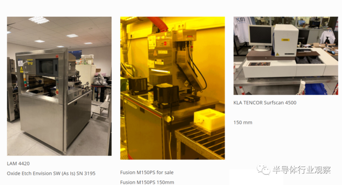 SoS在售的二手半导体设备