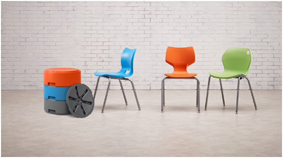 ▲Smith System系列学习家具：多样的座位类型与高度提升学生的参与度