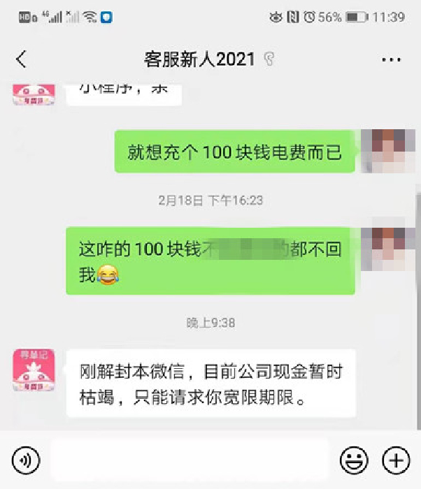 寻草记客服与用户的对话&nbsp;图片来源：记者调查获得
