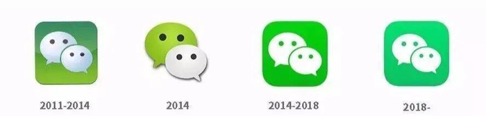 已有近十年历史的微信更换过数次LOGO
