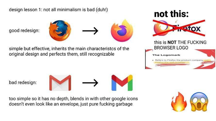“谷歌邮件LOGO简化后完全不像邮件，就是纯粹的垃圾”