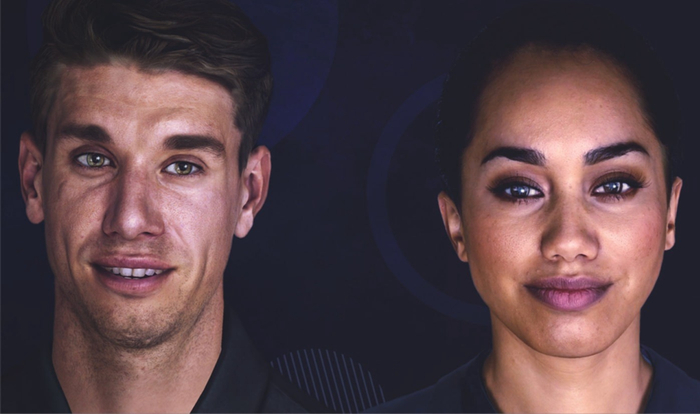 Lia（右）以及SoulMachines创造的另一个虚拟人