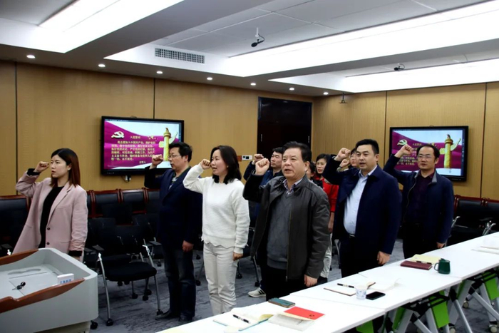 ▲科发院第四党支部开展党史学习教育活动（王赛 摄）