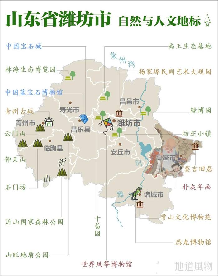 ▲ 风华潍坊，人文荟萃。制图/石瑞