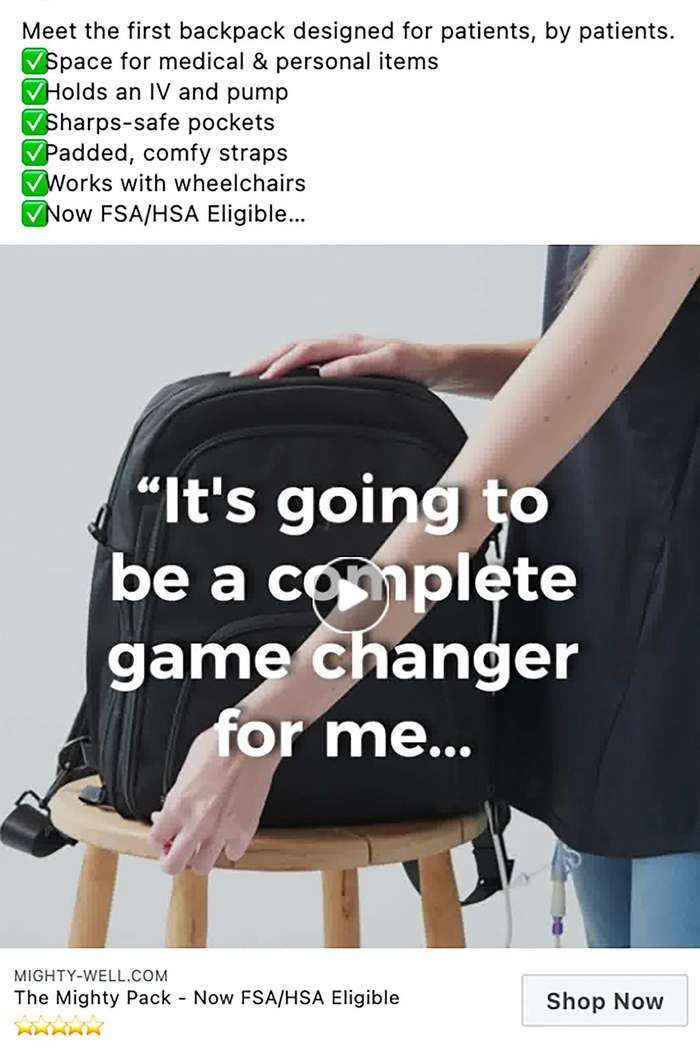 Mighty Well另一则最初被Facebook判定为违规的广告。图片来源：Mighty Well