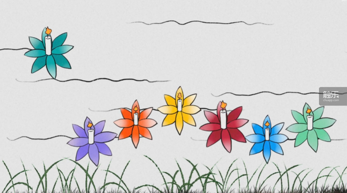 游戏中随着《送别》的旋律绽放的河灯是结局处的一大泪点