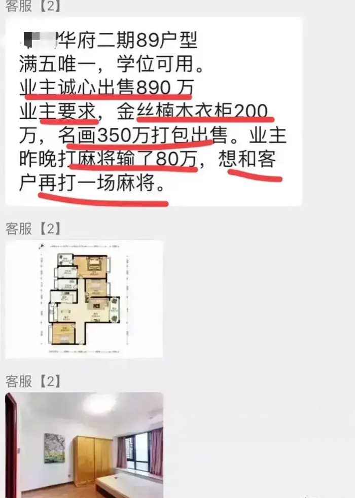 买房需单独购买数百万元的家具、名画。来源：网络