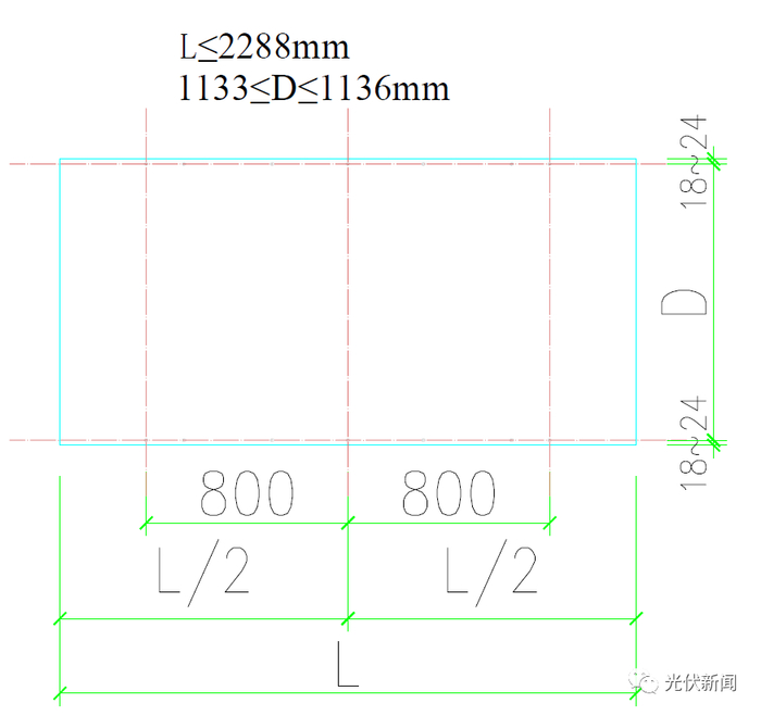 图2、粤电对组件尺寸及安装孔要求
