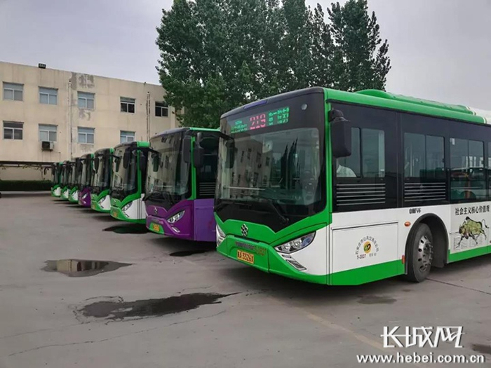 石家庄的公交车。长城新媒体记者 周亚彬 摄