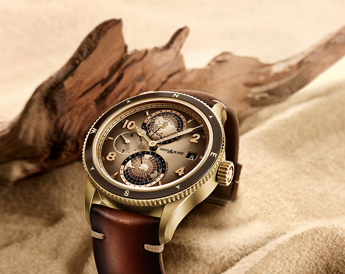 全新万宝龙1858系列南北半球世界时腕表（大漠棕限量款）  图片来源：万宝龙
