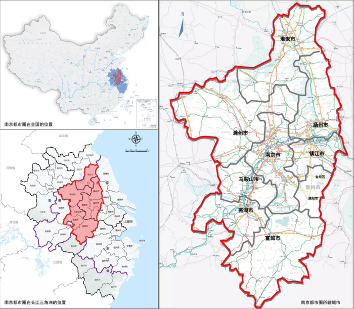 南京都市圈示意图图片来源：南京发改委