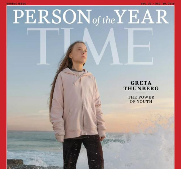 登上《时代》杂志的格蕾塔·通贝里 图源：时代