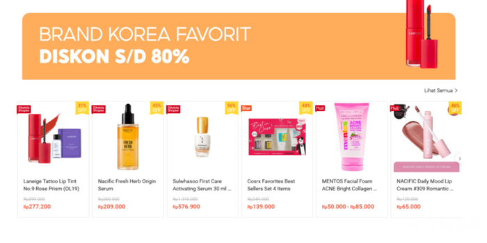 Shopee印尼站K-Market页面