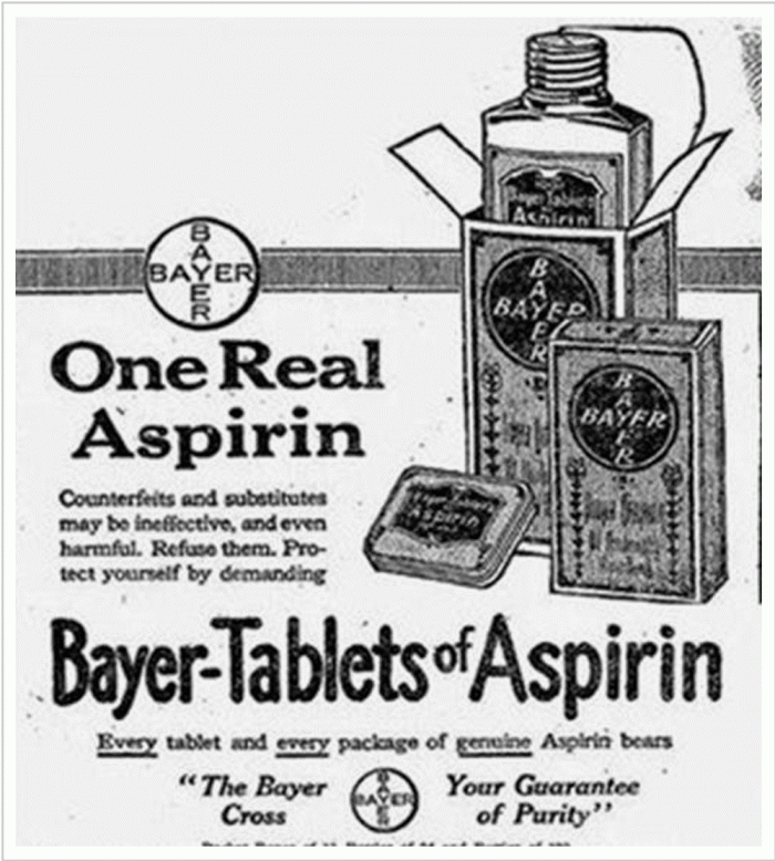早期的阿司匹林广告