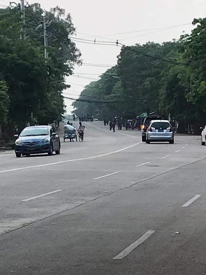 △图为缅甸仰光丁甘囧镇区缅甸经济银行爆炸现场