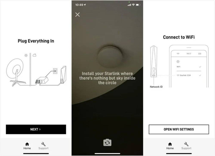 Starlink 的配套手机 app 截图