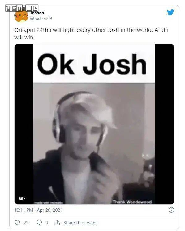 到了4月24日我会把其它乔什都给干趴下