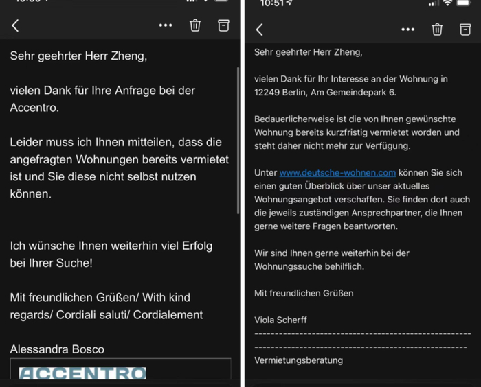 作者收到的其中两封拒信 / 世界说
