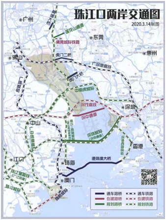图2 珠江口两岸交通图