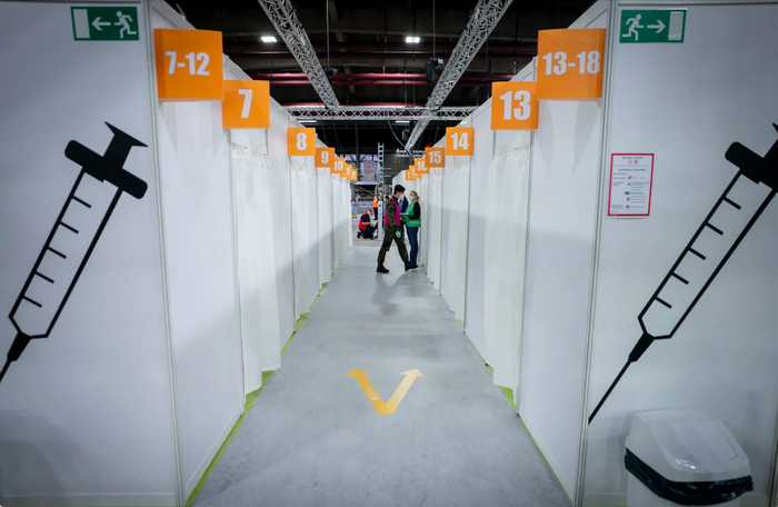 △德国柏林的一处疫苗接种中心（图片来源：德新社）