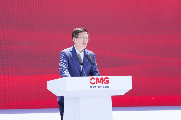 △中央广播电视总台党组成员、副台长蒋希伟致辞