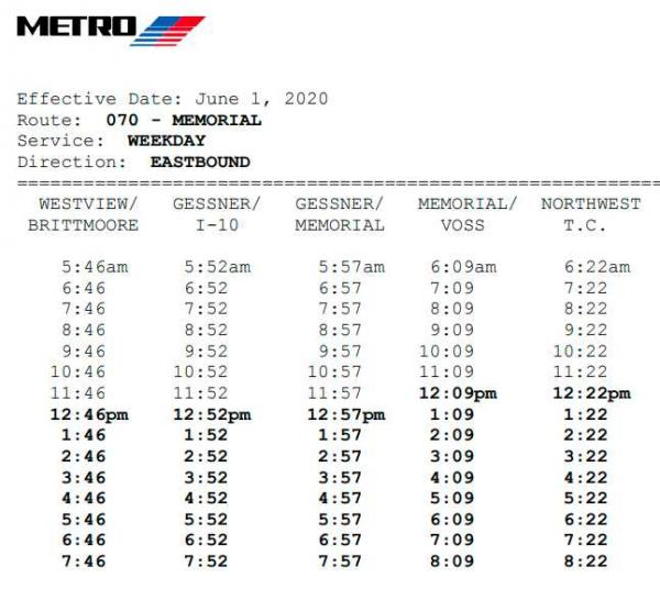 图源：https://www.ridemetro.org/MetroPDFs/Schedules/BusSchedules/n070-Memorial.pdf