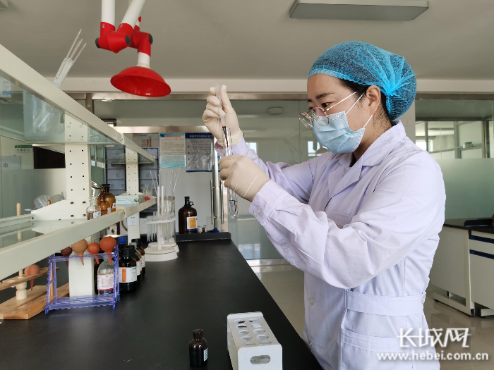 奇滦中药饮片加工有限公司的化验室里，工作人员对产品进行严格检验。长城网记者 郭庆敏 摄