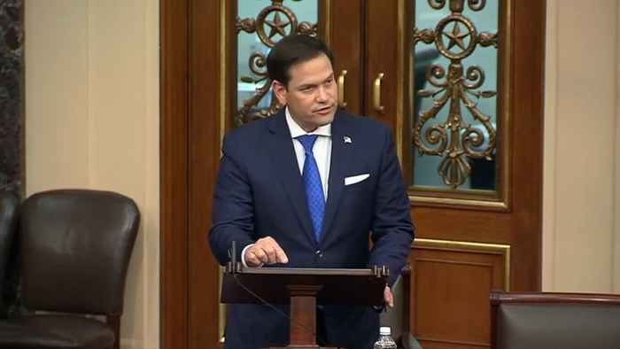 当地时间5月11日，卢比奥在参议员发表讲话