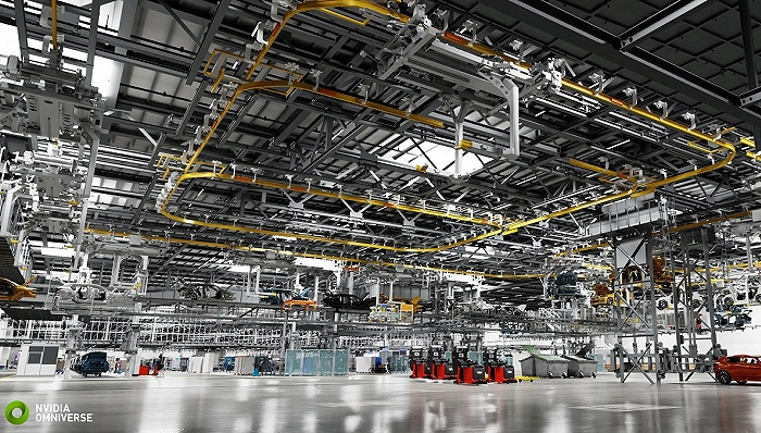 宝马集团已宣布和英伟达合作利用Omniverse平台，通过规划一座虚拟工厂，整合了一系列规划数据和应用，实现了实时协作和强兼容性。图片来源：英伟达