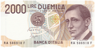 图17  1990年意大利发行的2000里拉正面