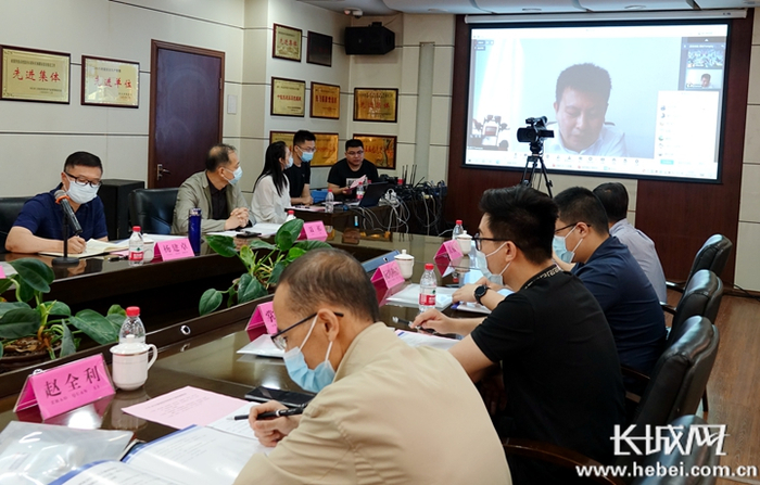 中国出入境检验检疫协会副会长唐生通过视频连线发表讲话。长城网记者 信贺宁 摄