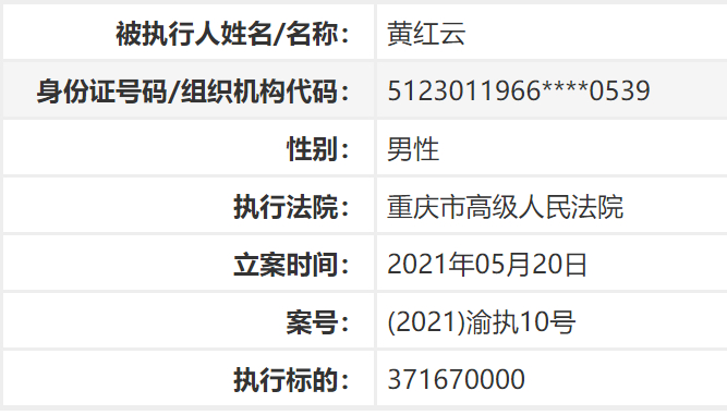 　　▲来源：中国执行信息公开网