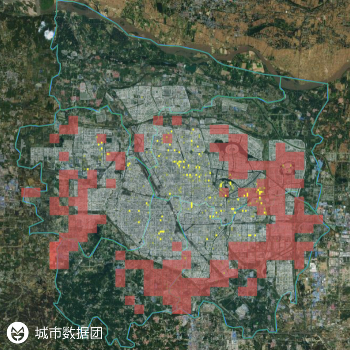 图中的黄色热力图斑，即是新增企业较多的地区了。