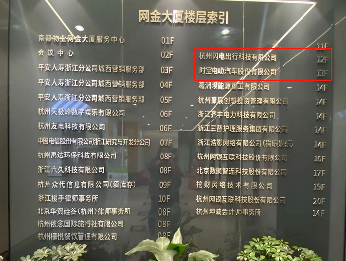 图〡杭州国金大厦楼层索引;来源：《科创板日报》记者拍摄