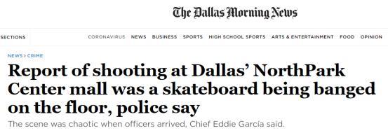 Report of shooting at Dallas' NorthPark Center mall was a skateboard being  banged on the floor, police say