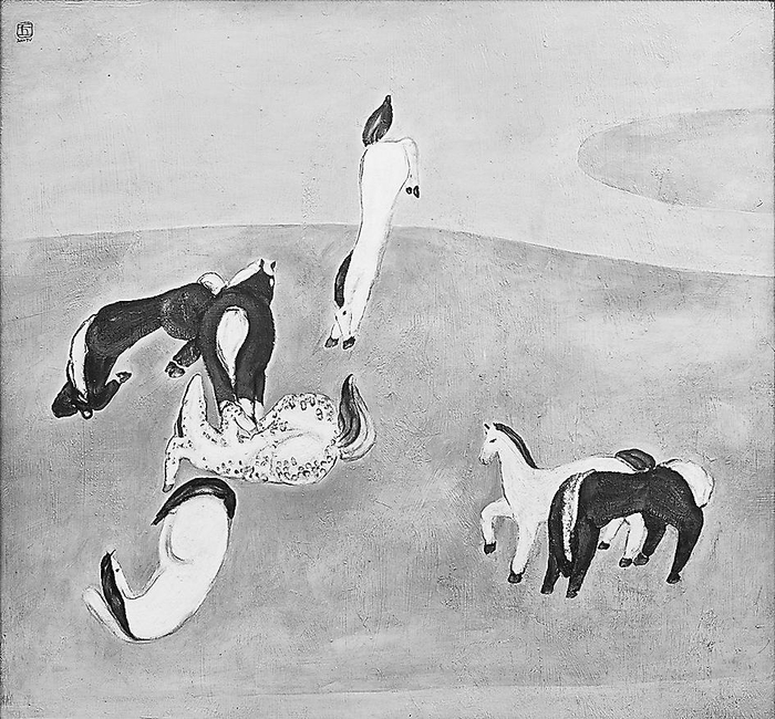 《群马》油画常玉绘