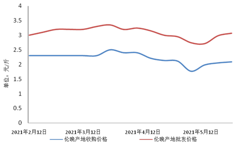 　　图5伦晚价格走势图