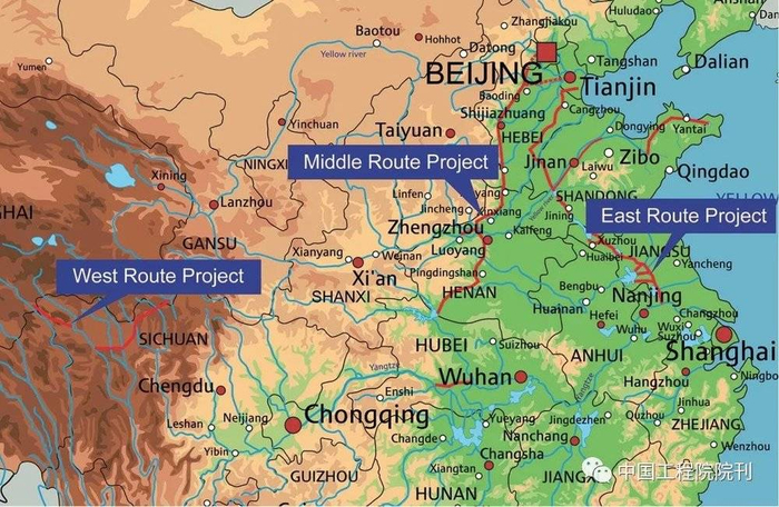 图1 南水北调工程调水线路示意图