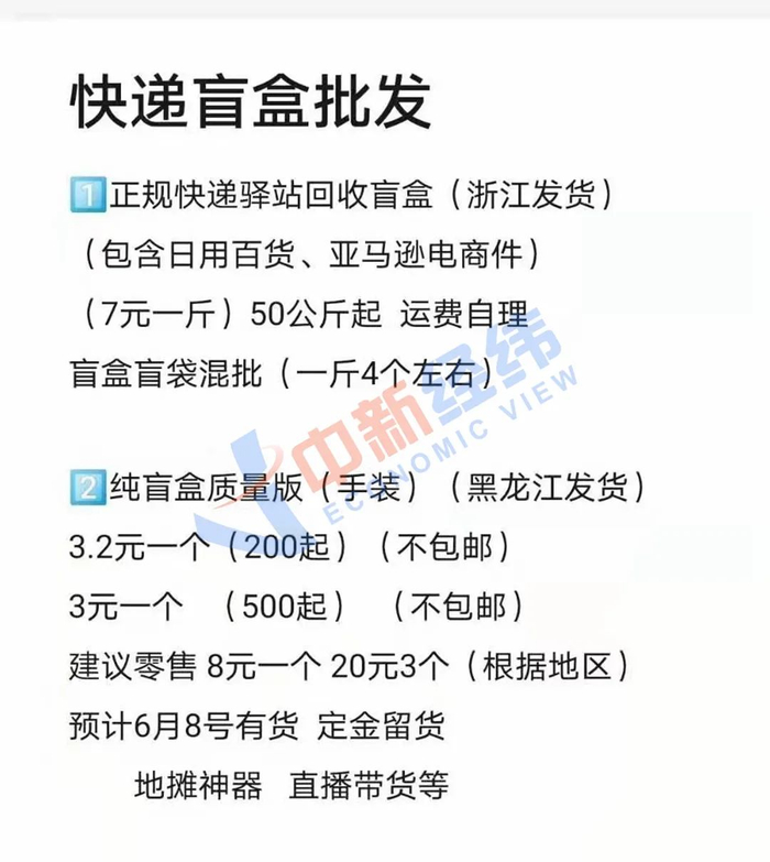 快递盲盒批发价格表