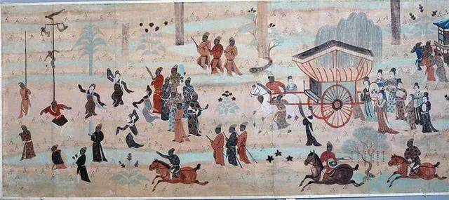 宋国夫人出行图，图中下方骑马者即为传送公文的驿夫。来源/网络