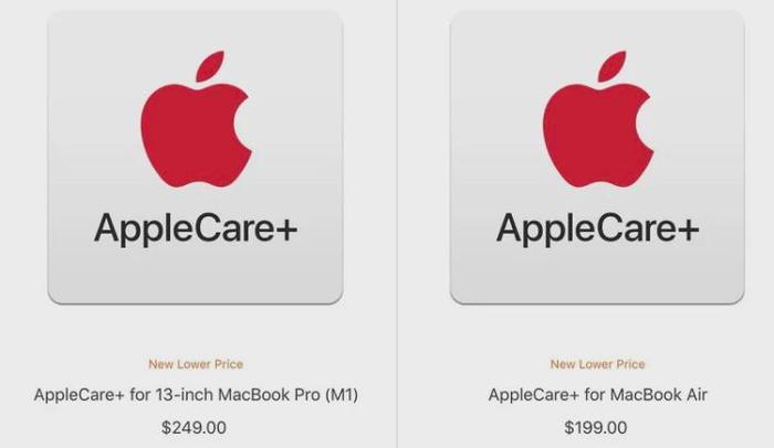 苹果降低M1 MacBook Air和MacBook Pro的AppleCare+的价格_手机新浪网