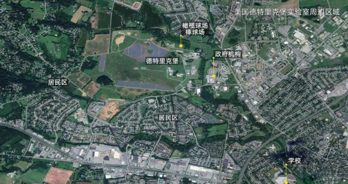 德特里克堡处于高密度生活区中，紧邻居民区