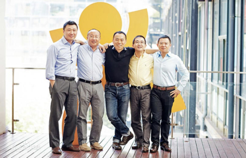 图1 - 大众点评创始团队：李璟、叶树蕻、张涛、龙伟和张波（从左到右）